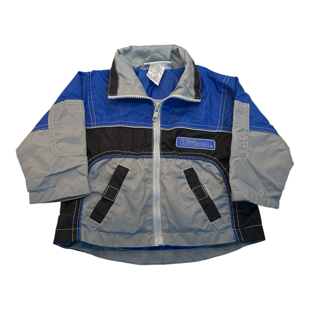Wilson‎ Vintage Y2K Windbreaker Jacket Blue Boys Baby Toddler Size 12 Months